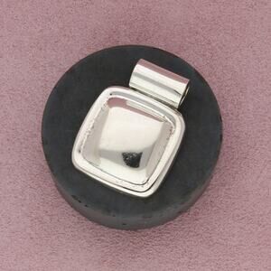mexico sterling silver vintage chunky square slider pendant